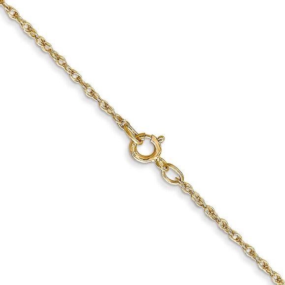 14k Yellow Gold 14 inch .8mm Light Rope with Spring Ring Clasp Chain